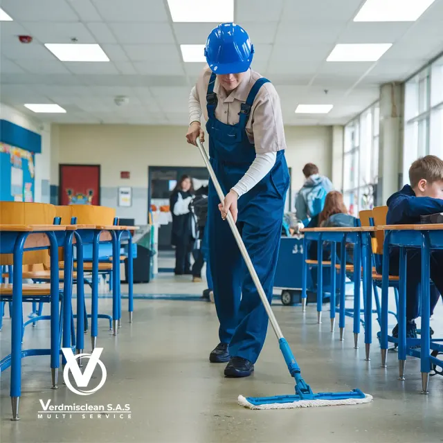 Limpieza de espacios educativos